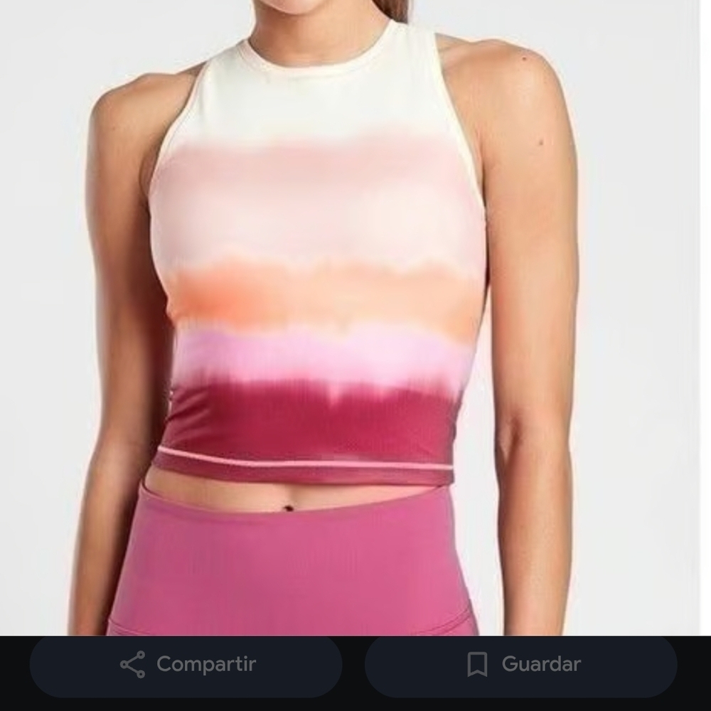 Athleta Ombre Crop Top in‎ Pink and Red